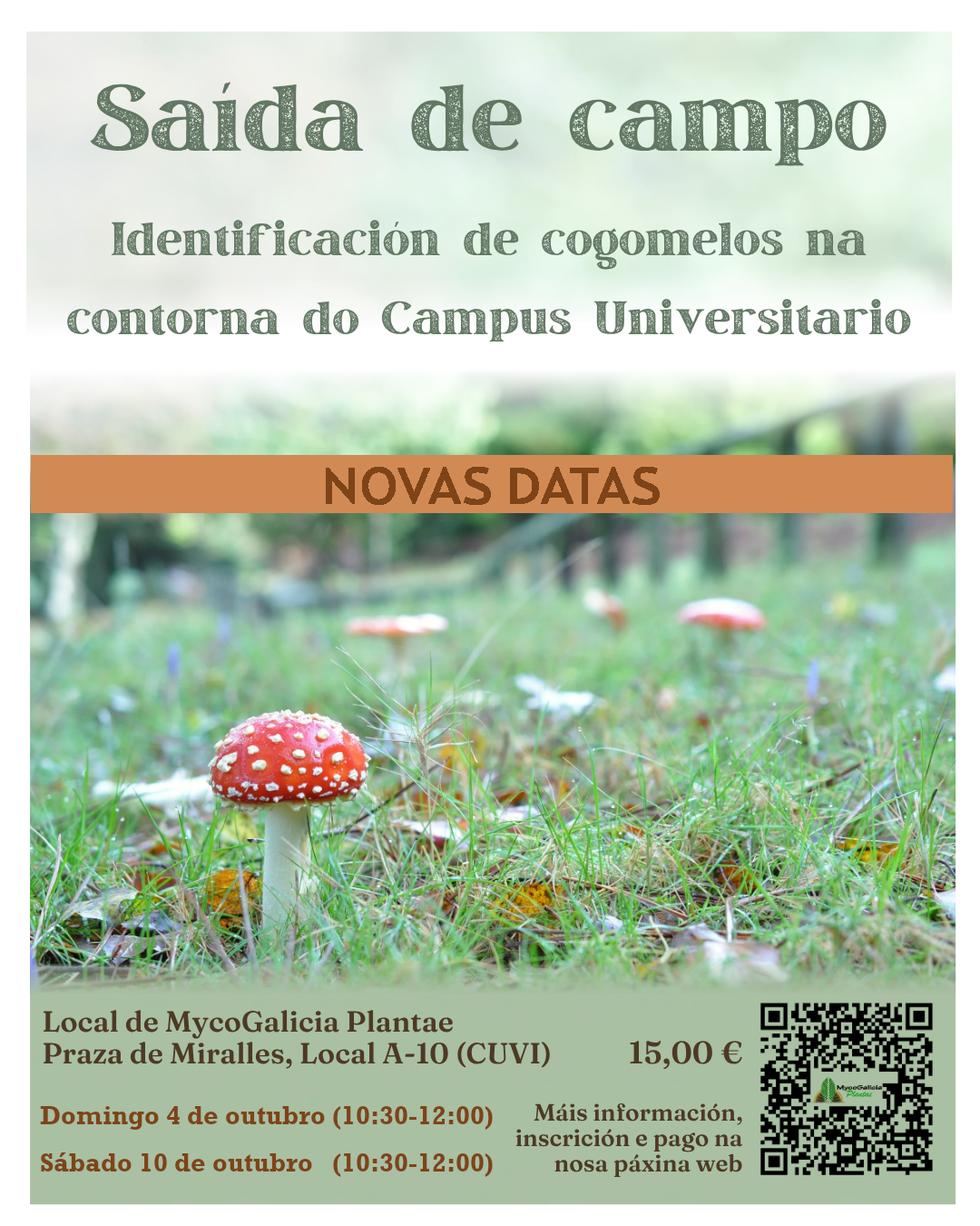 Novas datas!! Saída de Campo: identificación de cogomelos